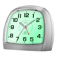 13cm Sensa-Light Silver Smartlite Silent Analogue Alarm Clock By ACCTIM (No Seconds Hand) image