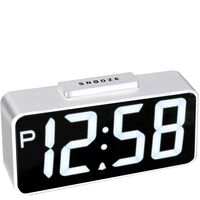 10cm Talos White LED USB Smart Connector Digital Alarm Clock By ACCTIM image