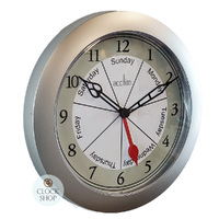 25cm Velha Silver Day Of The Week Wall Clock By ACCTIM image