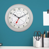 25cm Velha Silver Day Of The Week Wall Clock By ACCTIM image