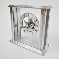 15.4cm Vermont Silver Battery Skeleton Table Clock By ACCTIM image