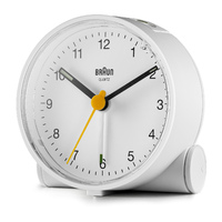 7cm White Analogue Alarm Clock By BRAUN image
