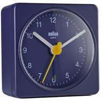 6cm Blue Analogue Travel Alarm Clock By BRAUN (No Box) image