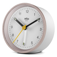 7.5cm Pink & White Analogue Alarm Clock By BRAUN image