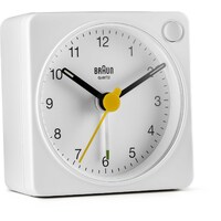 6cm White Analogue Travel Alarm Clock By BRAUN image