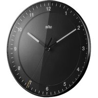 30cm Black Silent Modern Wall Clock By BRAUN image