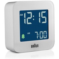 6cm White Digital Travel Alarm Clock By BRAUN image
