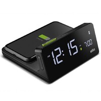 6.5cm Black Digital Alarm Clock with Wireless Charging Dock By BRAUN image