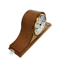 21cm Oak Mechanical Tambour Mantel Clock With Westminster Chime By AMS  image