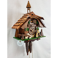 Wood Chopper & Bell Tower 1 Day Mechanical Chalet Cuckoo Clock 31cm By ENGSTLER image
