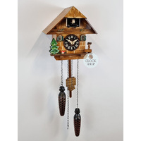 House with Water Trough Battery Chalet Cuckoo Clock 16cm By ENGSTLER image