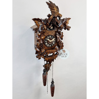 Fox & Grapes Battery Carved Cuckoo Clock 38cm By ENGSTLER image