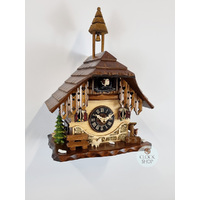 Dog & Deer with Bench Battery Chalet Table Cuckoo Clock 22cm By ENGSTLER image