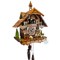 Walker & Waterwheel Battery Chalet Cuckoo Clock With Dancers 42cm By ENGSTLER image