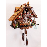 Bell Ringer & Waterwheel Battery Chalet Cuckoo Clock With Dancers 36cm By ENGSTLER image