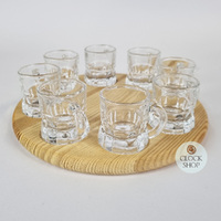 Round Schnapps Serving Board With 8 Glasses image