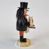 15cm Erzgebirge Vendor German Incense Burner With Black Hat image