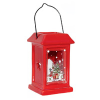12cm Red Christmas Tealight Lantern image