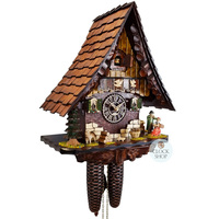 Musical Couple 8 Day Mechanical Chalet Cuckoo Clock 36cm By TRENKLE image