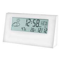7cm Vertex White LCD Digital Alarm Clock With Weather Station By ACCTIM image
