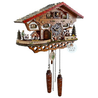 Farming Family Battery Chalet Cuckoo Clock 26cm By TRENKLE image