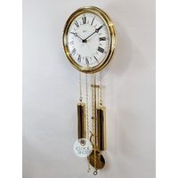 68cm Polished Brass Battery Chiming Wall Clock By HERMLE image