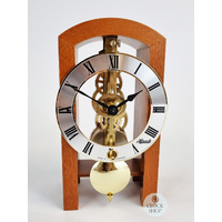 18cm Cherry Mechanical Skeleton Table Clock By HERMLE image