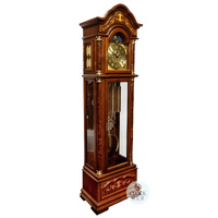 206cm Walnut Grandfather Clock With Triple Chime Tubular Bells & Wood Inlay By HERMLE image