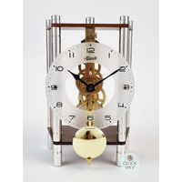 19cm Walnut Mechanical Skeleton Table Clock By HERMLE image