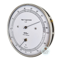10.3cm Silver Thermometer & Hair Hygrometer By FISCHER image