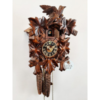 5 Leaf & Bird 1 Day Mechanical Carved Cuckoo Clock 20cm By HÖNES image
