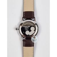 36mm Disney Icon Original Mickey Mouse Unisex Watch With Brown Leather Band image