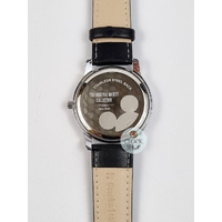 40mm Disney Prime Original Mickey Mouse Unisex Watch With Black Leather Band image