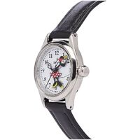 DISNEY Petite Minnie Mouse Watch With Black Leather Band  image