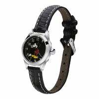 DISNEY Petite Mickey Mouse Watch With Black Croco Leather Band  image