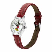 DISNEY Petite Mickey Mouse Watch With Red Croco Leather Band  image