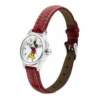 25mm Disney Petite Mickey Mouse Womens Watch With Red Croco Leather Band image