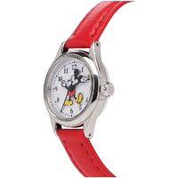 DISNEY Petite Mickey Mouse Watch With Red Leather Band  image