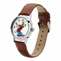 35mm Disney Bold Goofy Unisex Watch With Brown Leather Band & White Dial image