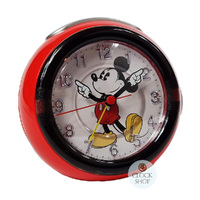 12cm Red Mickey Mouse Musical Analogue Alarm Clock By DISNEY image