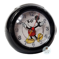12cm Black Mickey Mouse Musical Analogue Alarm Clock By DISNEY image