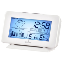 8cm Vega White LCD Digital Alarm Clock With Weather Station By ACCTIM image