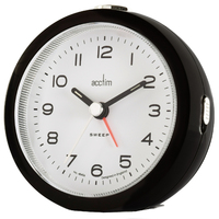 8.6cm Neve Raven Black Silent Analogue  Alarm Clock By ACCTIM image