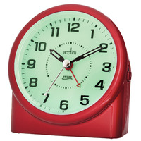 12cm Central Red Smartlite Silent Analogue Alarm Clock By ACCTIM image
