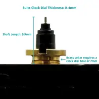 German Round Anniversary/Carriage Clock Quartz Movement (9.9mm Shaft- Suits Dials 0-4mm Thick) image