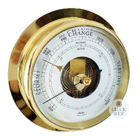 20cm Polished Brass Barometer By FISCHER image