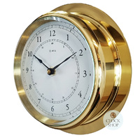 20cm Polished Brass Nautical Quartz Clock By FISCHER image