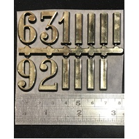 Gold Arabic Numerals 3/6/9/12 With Dashes 25mm image
