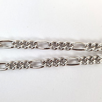 25cm Rhodium Plated Figaro Pocket Watch Chain By CLASSIQUE image