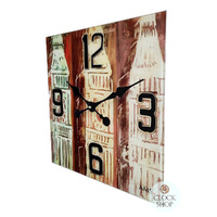 40cm Clock Tower Square Glass Wall Clock By AMS image